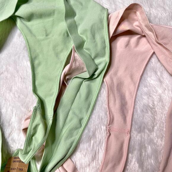 NWT VS PINK Floral Seamless Thong Set 2 Pack Women’s XXL - Picture 5 of 8